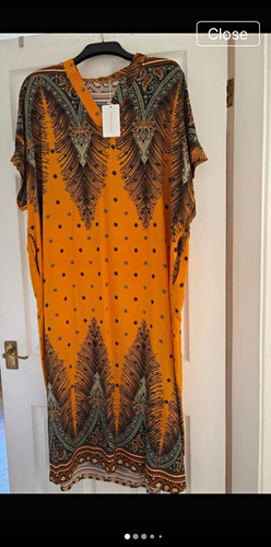 Ornella caftan orange paisley - caftan,