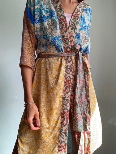 Mid length patchwork kimono - mid,
