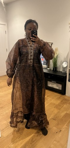 Brown chiffon sheer - brown,