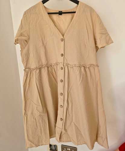 Shein curve beige smock - shein,