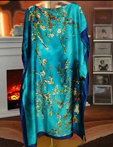 Silk feel kaftan - silk,