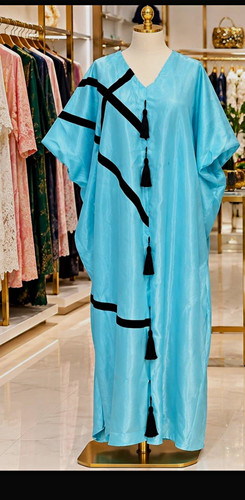 Women blue satin kaftan - women’s,