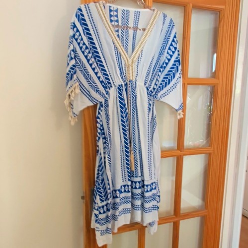 Women blue white geometric - blue/white,