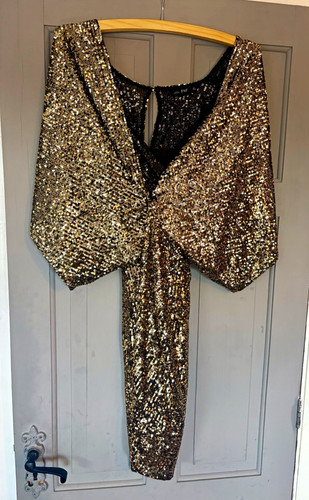 Gold black sequin bodycon - f&f, gold/black