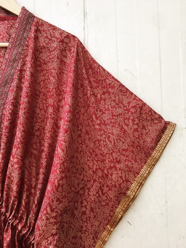 Pure silk kaftan red - red, maxi