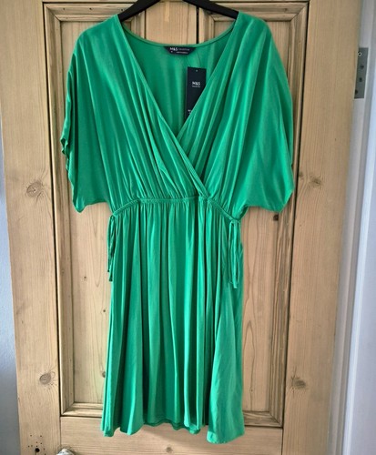 Green wrap dress - m&s,
