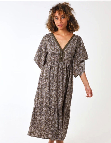 Women paisley neck button - neck,
