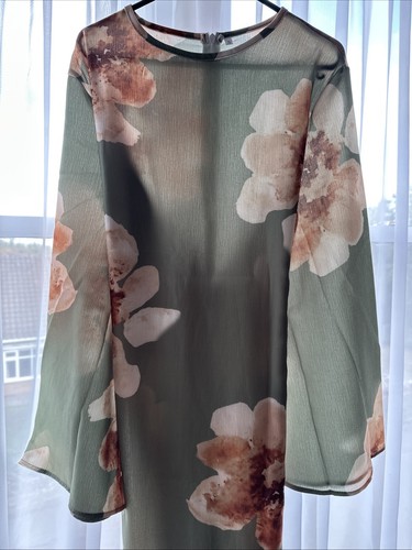 Abaya green floral print in - abaya,