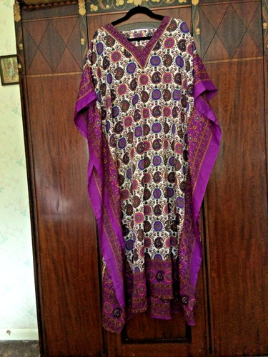 One size purple paisley kaftan - one,
