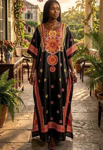 Women long african kaftan - african,