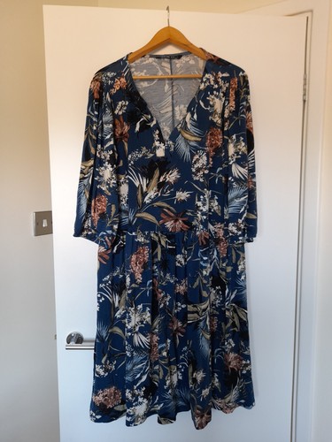 Yours midi teal - , floral