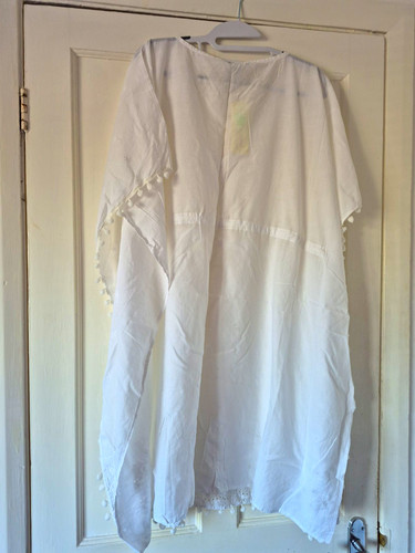 Womens white kaftan beach - kaftan,