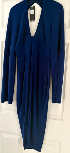 Boohoo night navy plunge - boohoo, neck