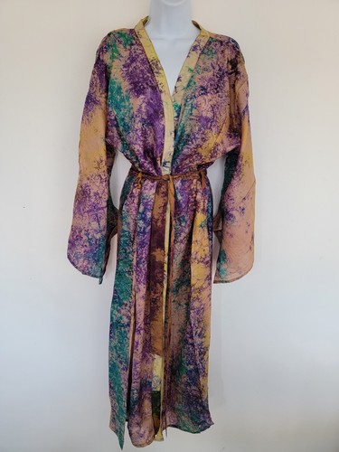 Silk kimono long vintage - kimono,