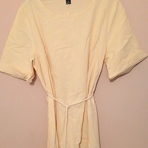 Womens beige cotton crew neck - beige,