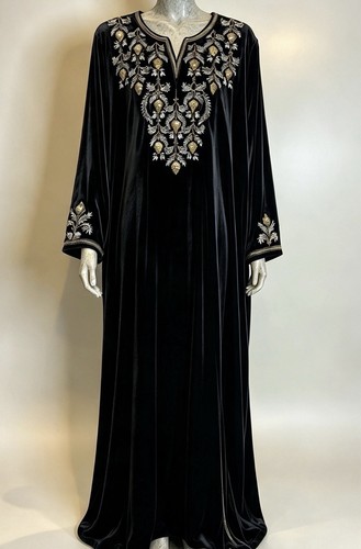 Velvet abaya kaftan dress - abaya,