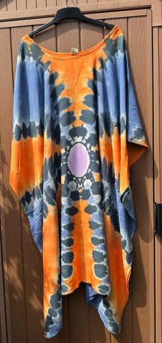 Tie dye kaftan dress - tie,