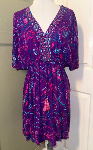 Mantaray purple paisley neck - mantaray, v-neck