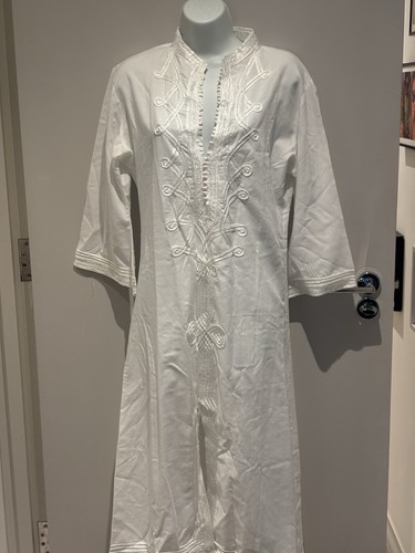 White kaftan tunic dress women - kaftan,