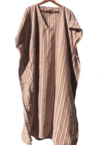 Cotton striped kaftan robe - kaftan,