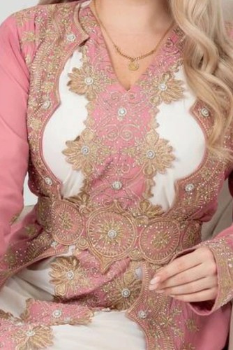 Moroccan pink sparkling kaftan - moroccan,