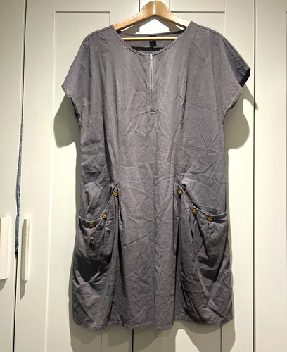 Shein grey kaftan knee length - shein,
