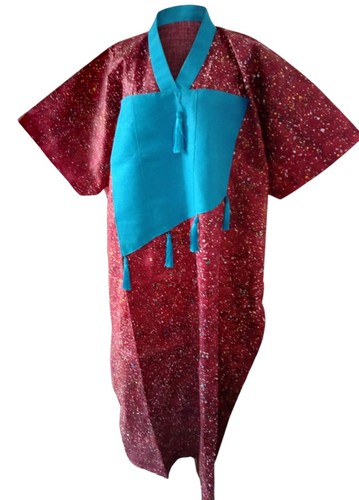 Wine adire turquoise blue aso - wine,
