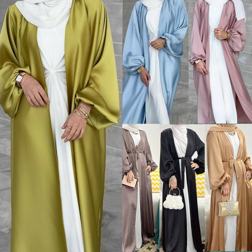 Women dubai satin open - open, abaya